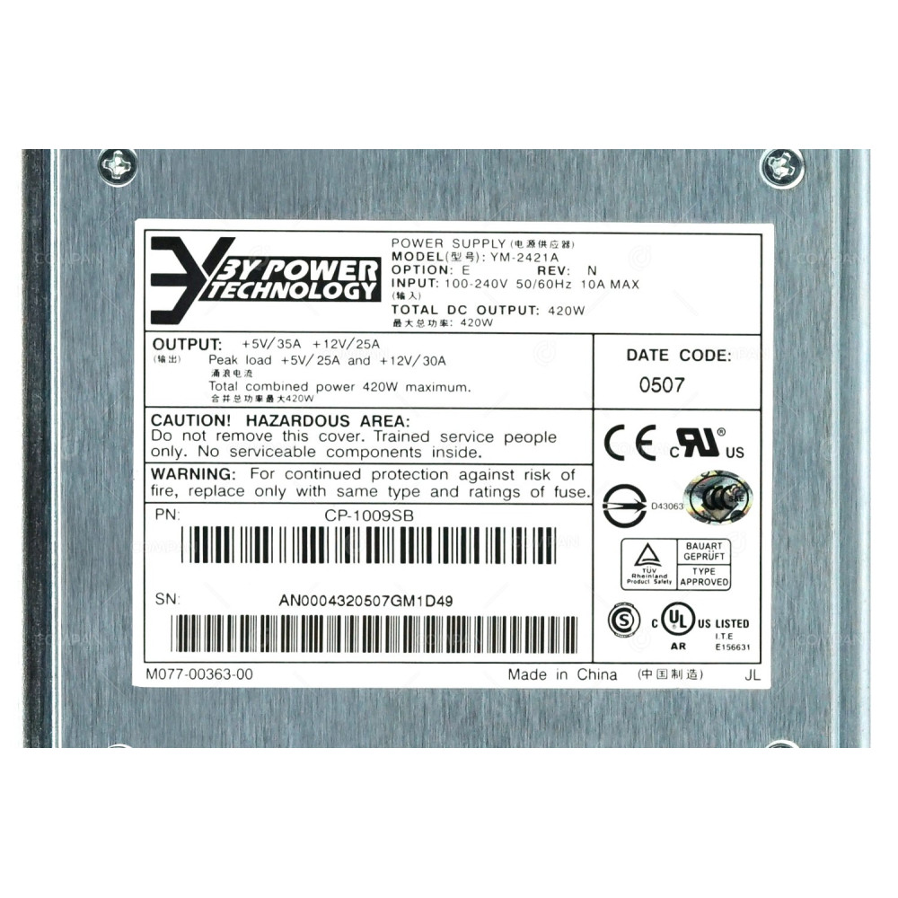 370-6776-01 SUN MICROSYSTEMS 420W POWER SUPPLY FOR SUN STOREDGE 3310 3500